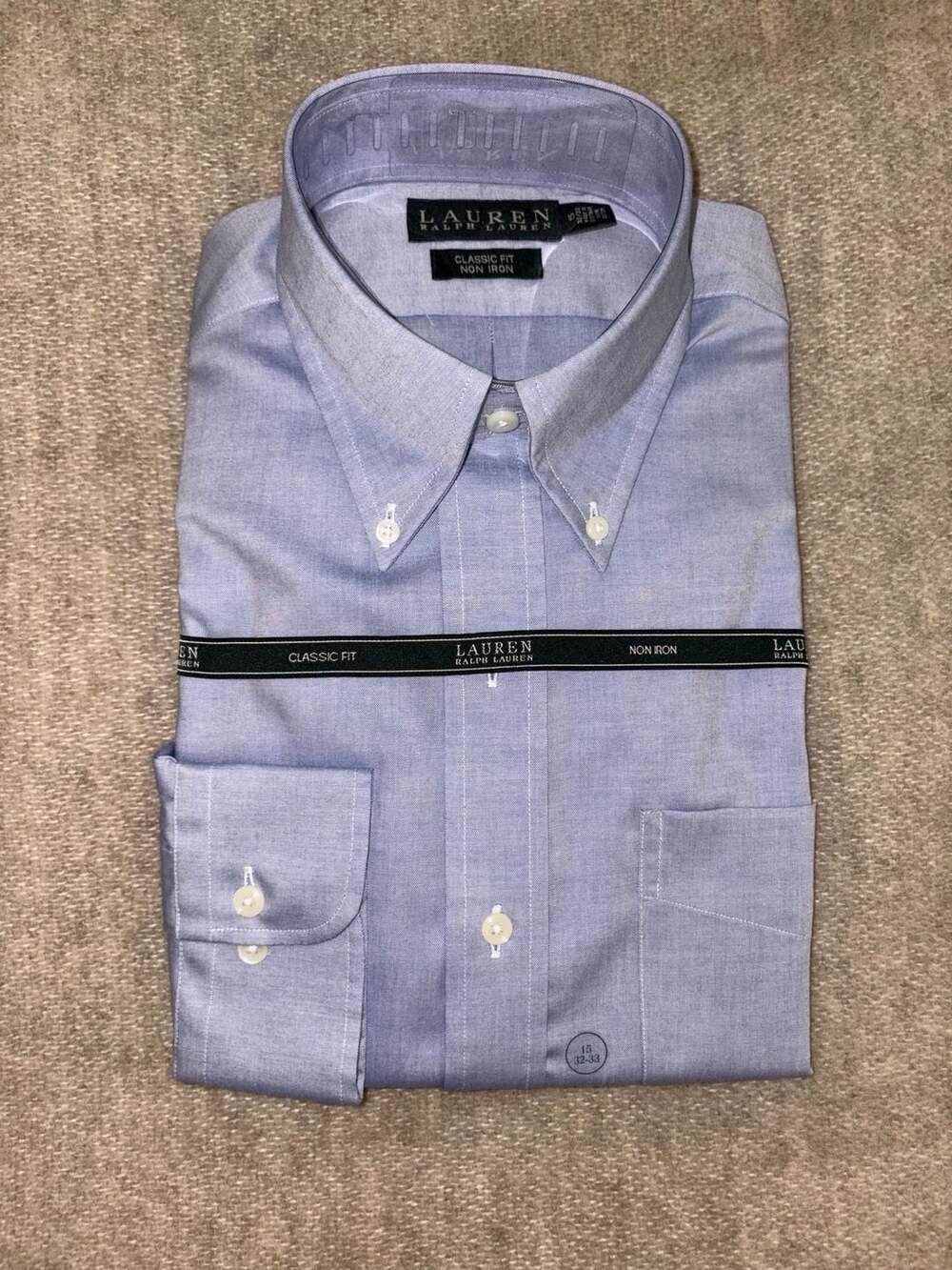 NEW Lauren Ralph Lauren Dress Shirt | 15 x 32-33 | Blue | NWT